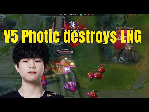 V5 Photic gets a pentakill vs LNG (LPL 2022 V5 vs LNG)