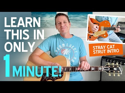 1 Minute Guitar Lesson: Stray Cat Strut INTRO