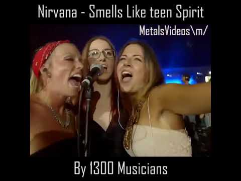 Nirvana - smells like teen spirit by 1300 Musicians! Must watch! Live!
