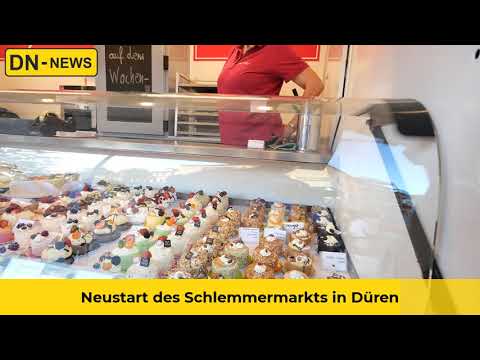 Neustart des Schlemmermarkts in Düren - Die foodtrucks sind zurück auf dem Marktplatz