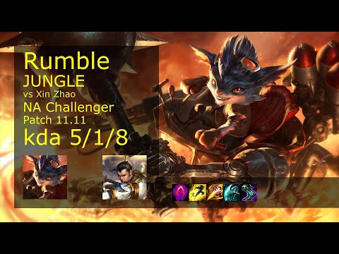 Rumble Jungle vs Xin Zhao - NA Challenger 5/1/8 Patch 11.11 Gameplay