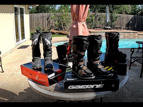 Gaerne Fastback Enduro v. Alpinestars Corozal Drystar v. Forma Terrain TX Enduro