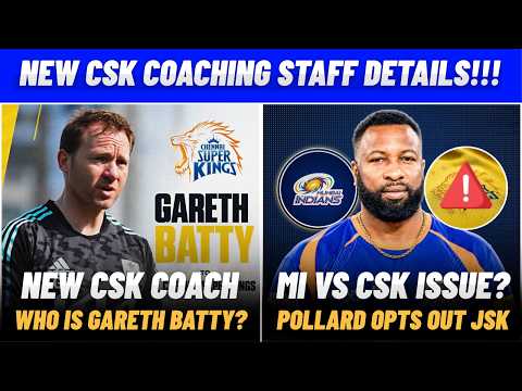IPL 2027: ✅ New CSK Coach Gareth Batty | CSK vs MI due to Kieron Pollard? | IPL News Tamil