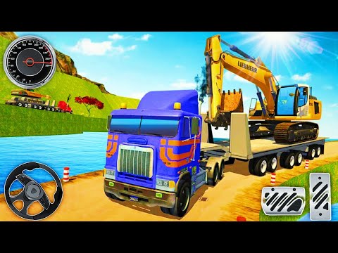 Offroad Constructions Machine Transporter Truck - Heavy Excavator Simulator 3D - Android Gameplay