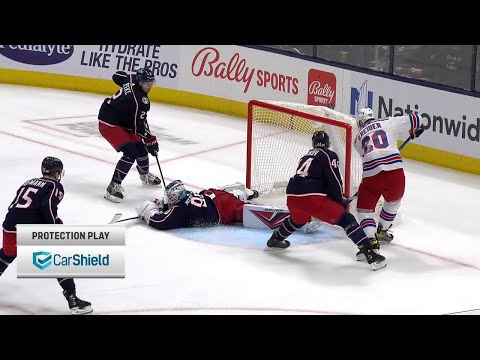 Elvis Merzļikins Great Pad Save on Chris Kreider (Nov. 13, 2021)