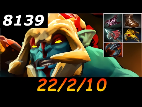 Dota 2 Huskar 8139 MMR 22/2/10 (Kills/Deaths/Assists) Ranked Full Gameplay