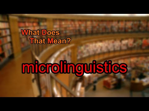 What does microlinguistics mean?
