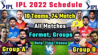 IPL 2022 Schedule, Format, Groups, Date, Time, Venue, All Matches, All Team | 10 Teams In #IPL2022