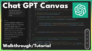 ChatGPT Canvas - Walkthrough/Tutorial