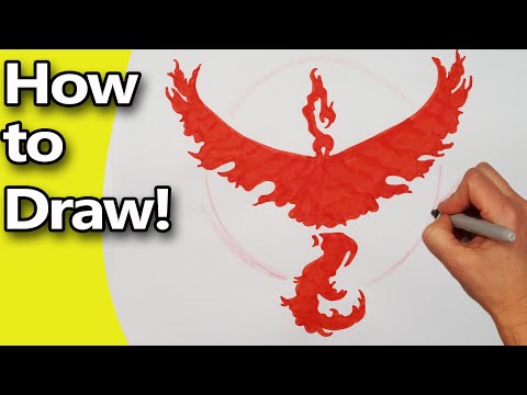 How to Draw  Pokemon Go Team Valor Faction Emblem Logo   Step by Step