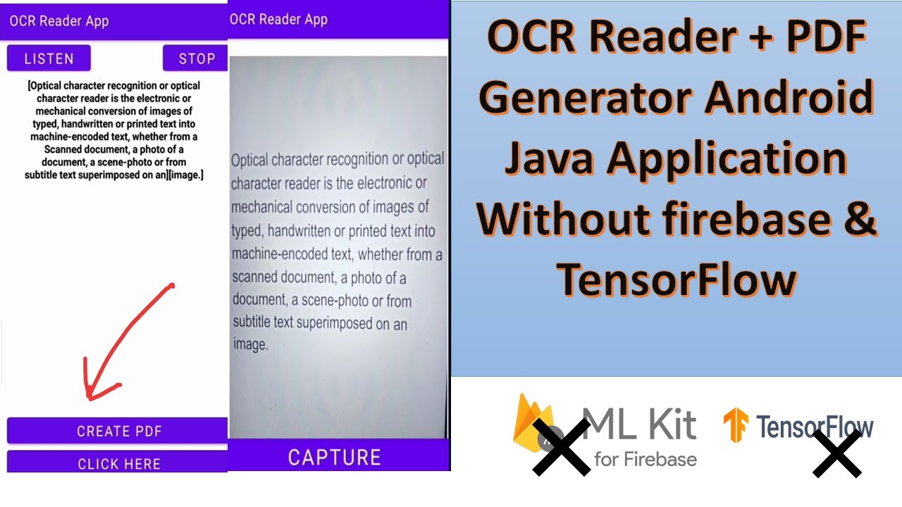OCR Reader + PDF Generator Android Java Application Without firebase & TensorFlow|| Must Watch Video