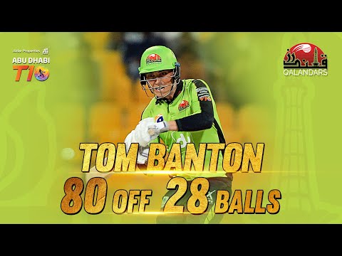 Tom Banton I 80 off 28 balls I Man of the Match I Match 20 I Qalandars I T10 League Season 3