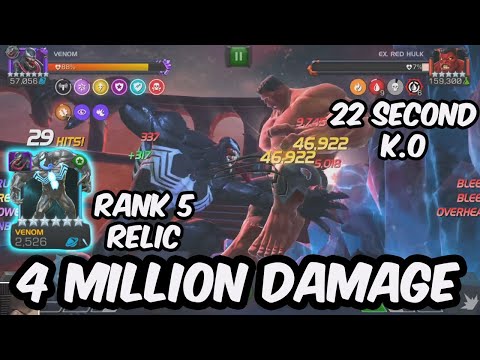 4 MILLION DAMAGE PER MINUTE - Rank 5 Venom Relic BREAKS SPEED RECORDS - Marvel Contest of Champions