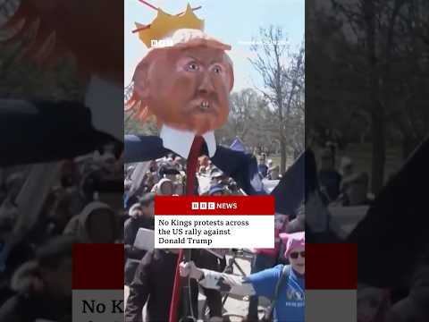 No Kings protesters across the US rally against Donald Trump. #NoKings #US #BBCNews
