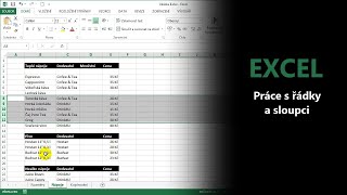 Excel - Práce s řádky a sloupci