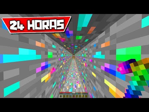 MINECRAFT pero PICAMOS RECTO DURANTE 24 HORAS Y CONSEGUIMOS EL NUEVO MINERAL DE ARCOIRIS !!