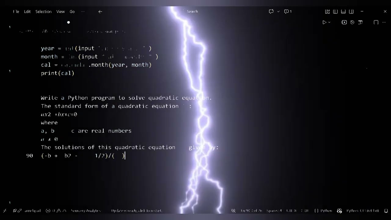 🐍 Python Program #9 | Solve Quadratic Equation | Interview Coding Question 💻