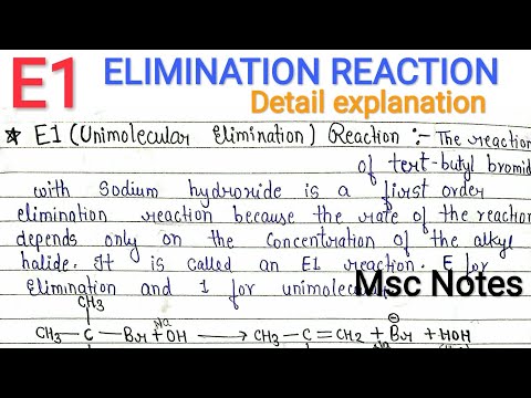 E1 ELIMINATION REACTION | Mechanism | Msc. Semester Notes | Regioselectivty | energy profile diagram