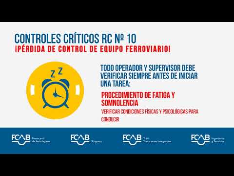 Riesgo de Fatalidad N°10 Pérdida de control de equipo ferroviario / Controles Críticos