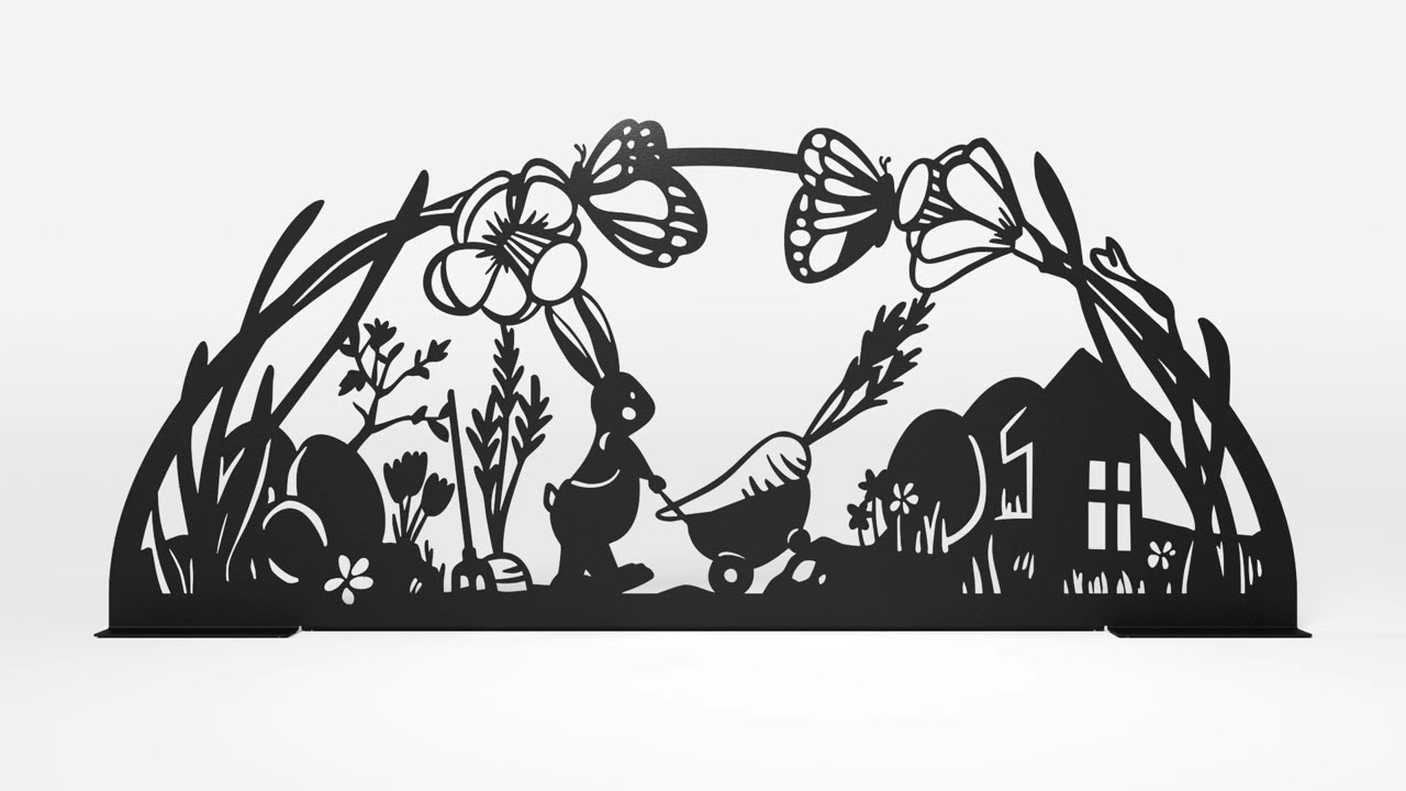 XXL Oster Schwibbogen aus Metall | DSB2010 Frühlings-Motiv | Schwarz | Outdoor | Deko für Garten und Balkon Video