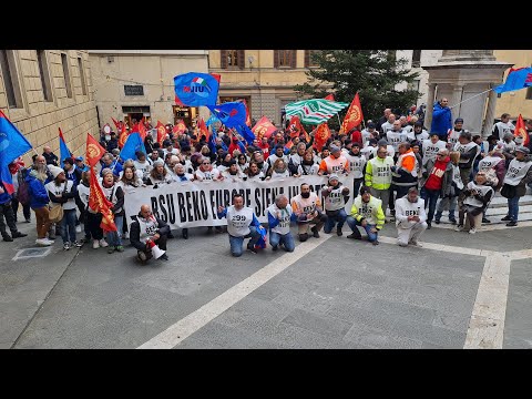 Manifestazione metalmeccanici a Siena: lavoratori Beko in prima linea
