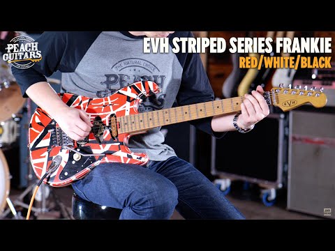 EVH Striped Series Frankenstein Frankie - Maple - Red with Black Stripes Relic image 11