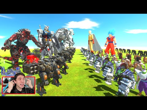 TEAM ROBOT MECHAGODZILLA VS TEAM HUMAN SAITAMA BATTLE LEVEL - THEKALO REACTION
