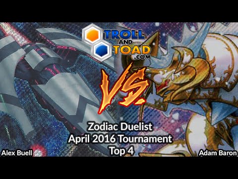 Alex Buell (Kozmo) Vs Adam Baron (Water) - Yugioh ZD April 2016 Tournament Top 4