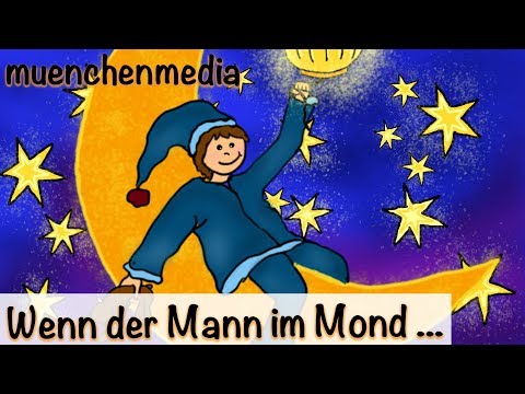 🌛 Wenn der Mann im Mond das Licht ausknipst - Kinderlieder | entspannende Schlafmusik für Babys