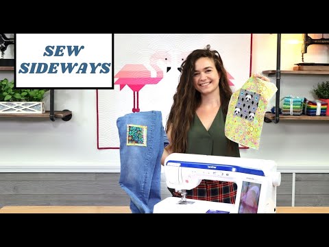 Part of a video titled We Don't Pivot, We Sew Sideways! Sideways Sewing On A Brother ...