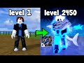 Started Over As A Noob And Reached Level 2450! Race V4 Awakened & Godhuman! - Blox Fruits Roblox