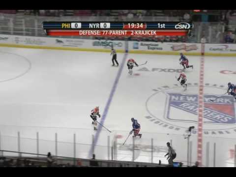 Mike Richards scores vs Rangers - 4-9-10