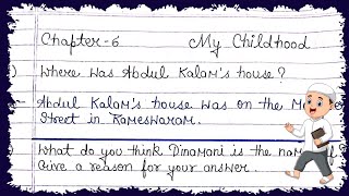 Class 9 English (Beehive) Chapter - 6 My Childhood Question-Answer || Lesson 6 My Childhood Solution
