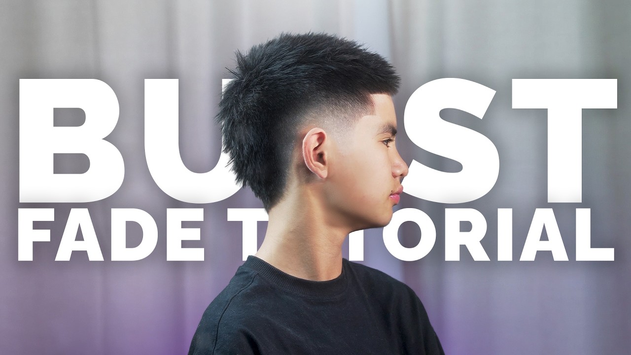 Textured Burst fade with flawless lineup haircut tutorial