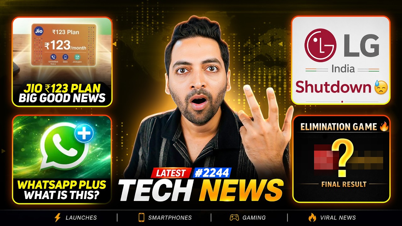Jio ₹123 Plan🤯,End Of Budget Phones,LG Shutdown😓,WhatsApp Plus🤷,Vi India Won👍,Dimensity 7500😱