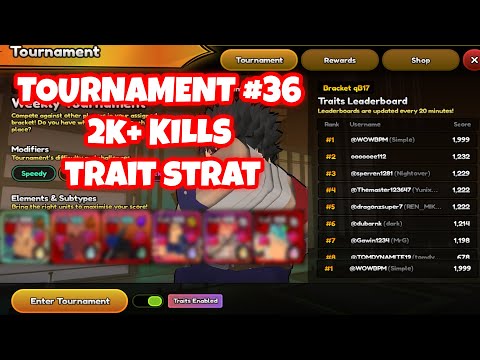 Tournament #36 2000+ Kills Initial Trait Strat in Roblox Anime Last Stand