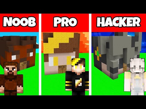 NOOB VS PRO VS HACKER KARAKTER EVİ YAPI KAPIŞMASI 😱 - Minecraft
