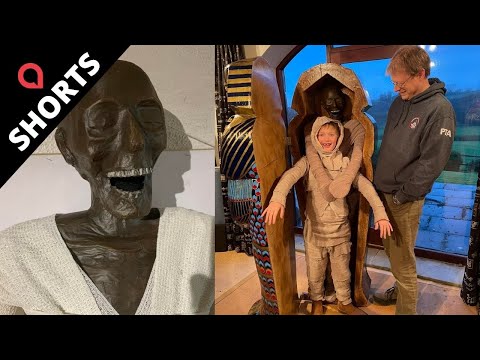 Father and Son's build £250 life-size pharaoh for an Ancient Egypt school project | SWNS #Shorts
