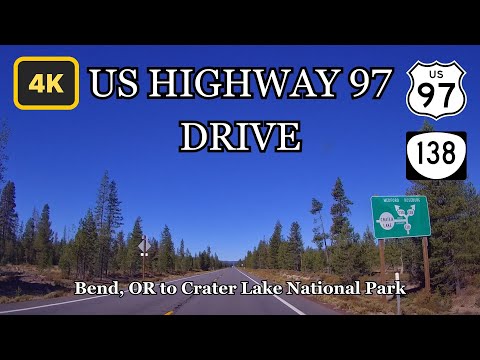 US 97 Highway Drive Road Trip Bend to Crater Lake National Park Ambient Road Noise
