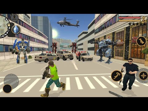 Vegas Crime Simulator (Vegas Hero Fight Police on Road)Transformers Fight Robot Car - Gameplay HD