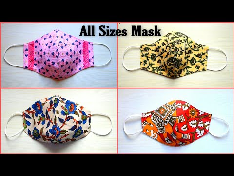😷4 Very Easy New Style Pattern Mask😷 - Face Mask Sewing Tutorial - DIY Cloth Face Mask (All Sizes)