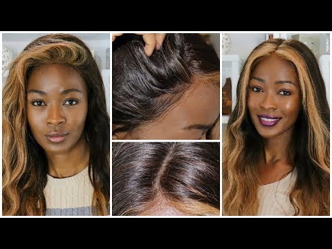 Lace Front Human Hair Wigs Honey Blonde Lace Front Wigs Ombre 18inch 150% Density 