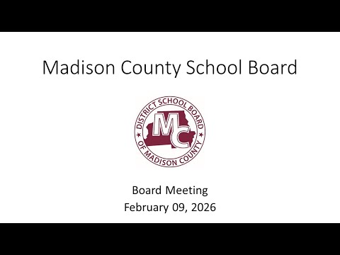 Madison School Board Workshop- February 9, 2026