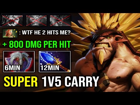 WTF 12Min Vanguard + Scepter 100% Out of Control Carry Bristleback 7.31d Dota 2
