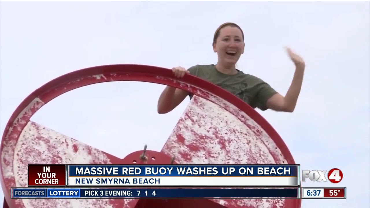 Giant buoy, missing for two years, washes up on Florida beach