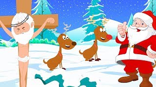 Rudolph The Red Nosed Reindeer &amp; O Come All Ye Faithful with lyrics - Animated Christmas Carols