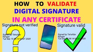 How to validate digital signature in any certificate| validate digital signature in mobile