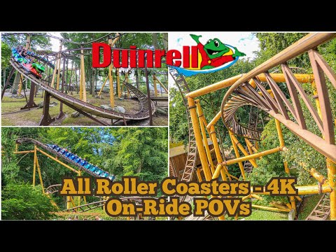 🇳🇱 Duinrell - All Roller Coasters 4K On-Ride POVs