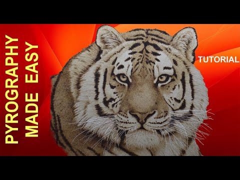 Wood Burning - Bengal Tiger pyrography tutorial