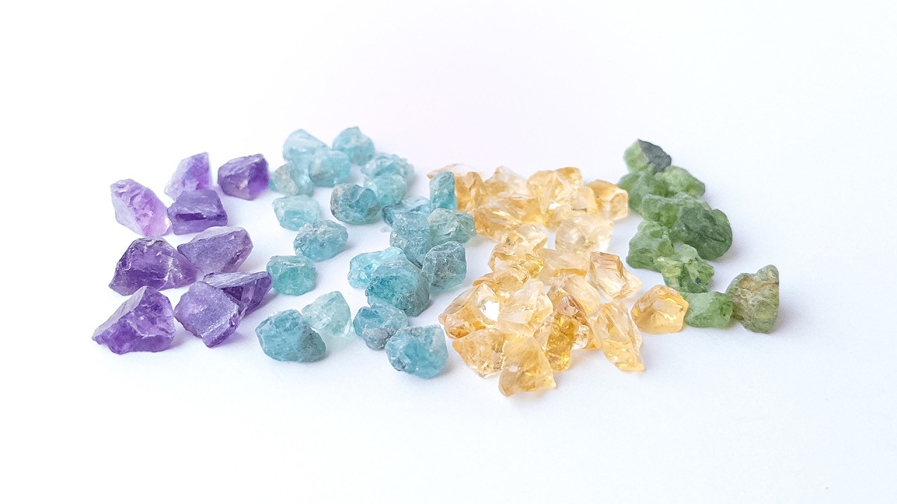 Multi Stone - Amethyst, Citrine, Apatite & Peridot | Undrilled Rough | 7-8mm Bead Size | 60 Pieces | 182 Carats video